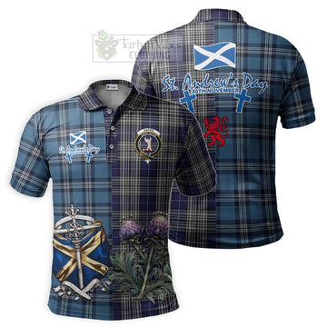 Tartan Vibes Clothing Napier Tartan Polo Shirt Happy St. Andrew's Day Half Tartan Style