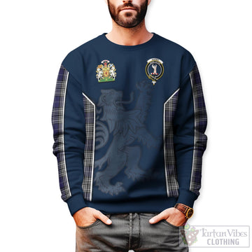 Napier Tartan Sweater with Family Crest and Lion Rampant Vibes Sport Style