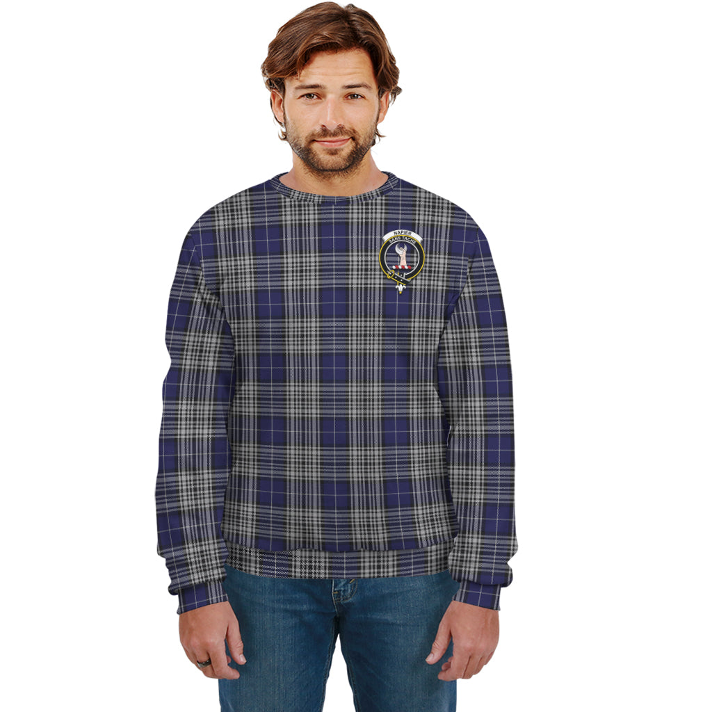 Napier Tartan Sweatshirt with Family Crest Unisex - Tartan Vibes Clothing