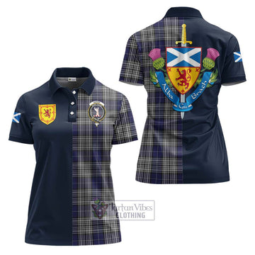Tartan Vibes Clothing Napier Tartan Women's Polo Shirt with Scottish Lion Royal Arm Half Style