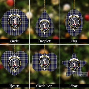 Napier Tartan Christmas Aluminium Ornament with Family Crest