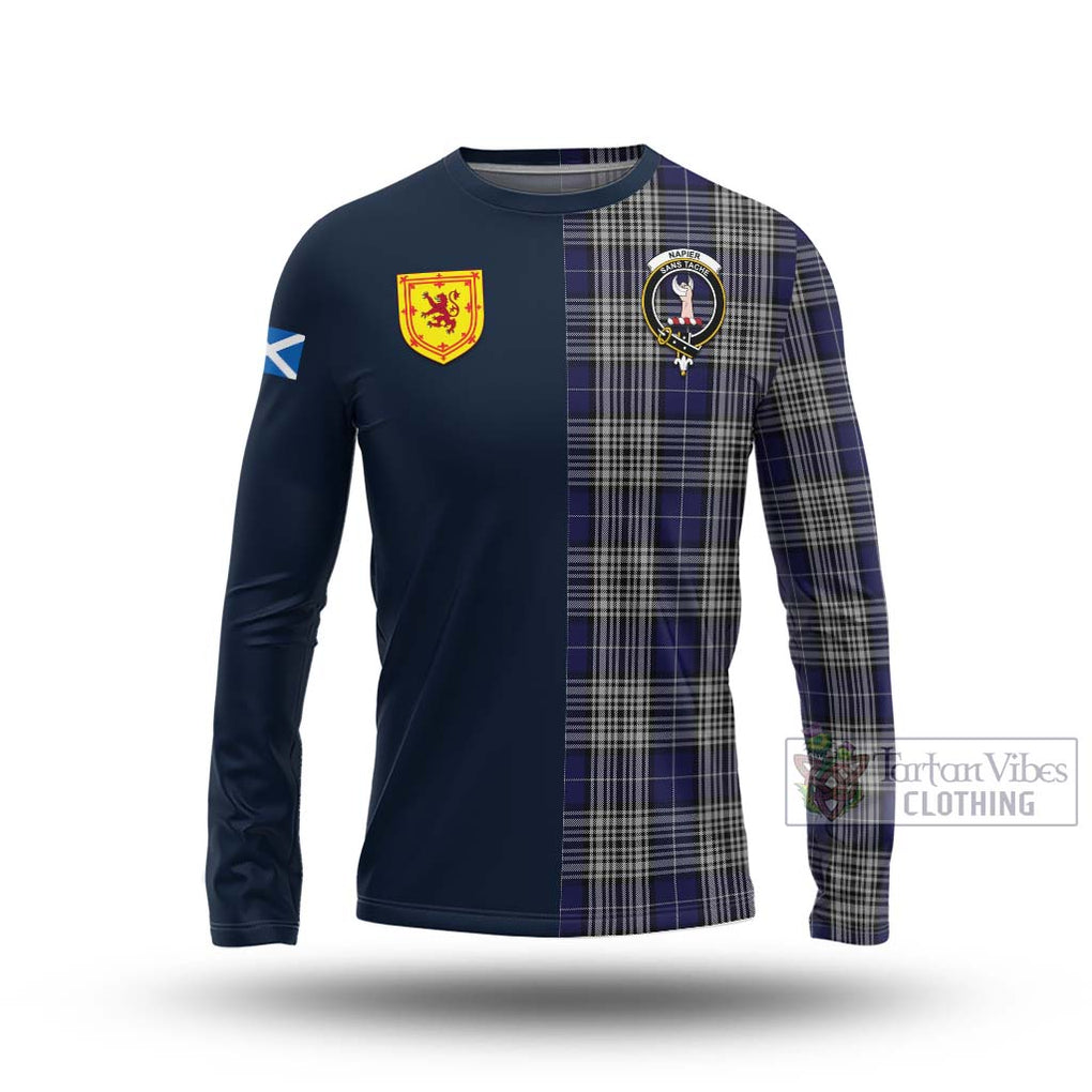 Tartan Vibes Clothing Napier Tartan Long Sleeve T-Shirt with Scottish Lion Royal Arm Half Style