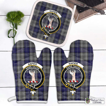 Napier Tartan Combo Oven Mitt & Pot-Holder with Family Crest Combo 1 Oven Mitt & 1 Pot-Holder White - Tartan Vibes Clothing