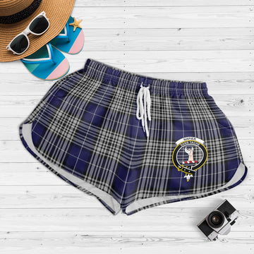 Napier Tartan Womens Shorts with Family Crest