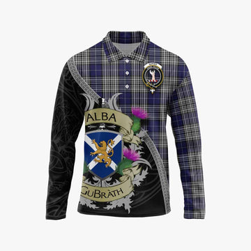 Tartan Vibes Clothing Napier Tartan Family Crest Long Sleeve Polo Shirt Lion Rampant Royal Thistle Shield Celtic Inspired