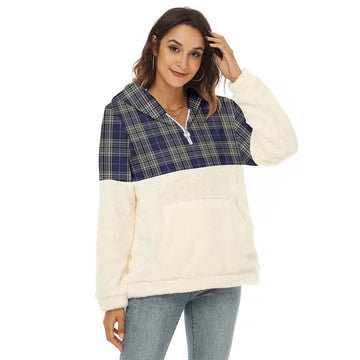 Napier Tartan Women's Borg Fleece Hoodie With Half Zip Female - Tartan Vibes Clothing