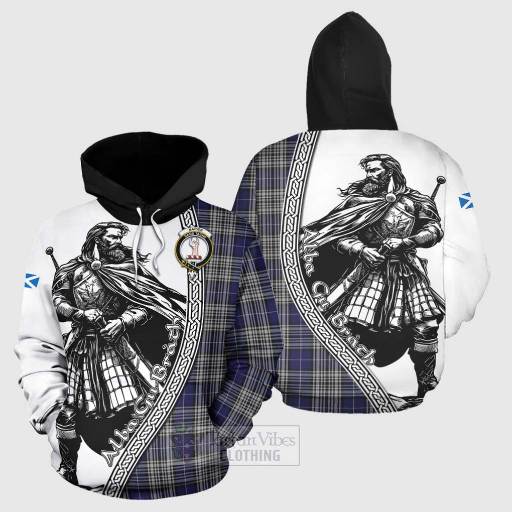 Napier Tartan Clan Crest Hoodie with Highlander Warrior Celtic Style Zip Hoodie - Tartan Vibes Clothing