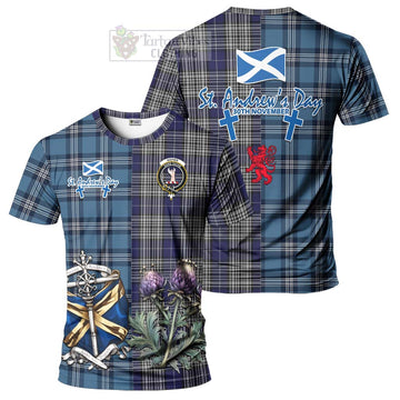 Tartan Vibes Clothing Napier Tartan T-Shirt Happy St. Andrew's Day Half Tartan Style