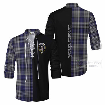 Tartan Vibes Clothing Napier Tartan Ghillie Kilt Shirt with Family Crest and Half Of Me Style