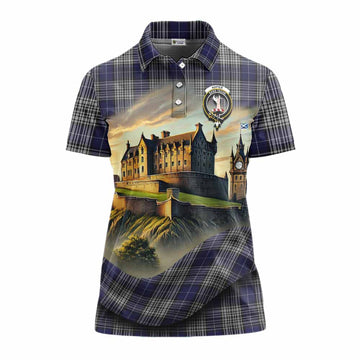 Napier Tartan Family Crest Women's Polo Shirt with Scottish Ancient Castle Style
