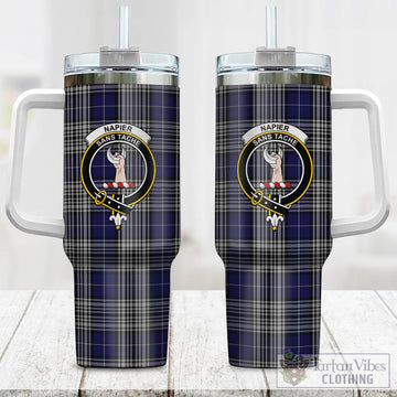 Napier Tartan and Family Crest Tumbler with Handle
