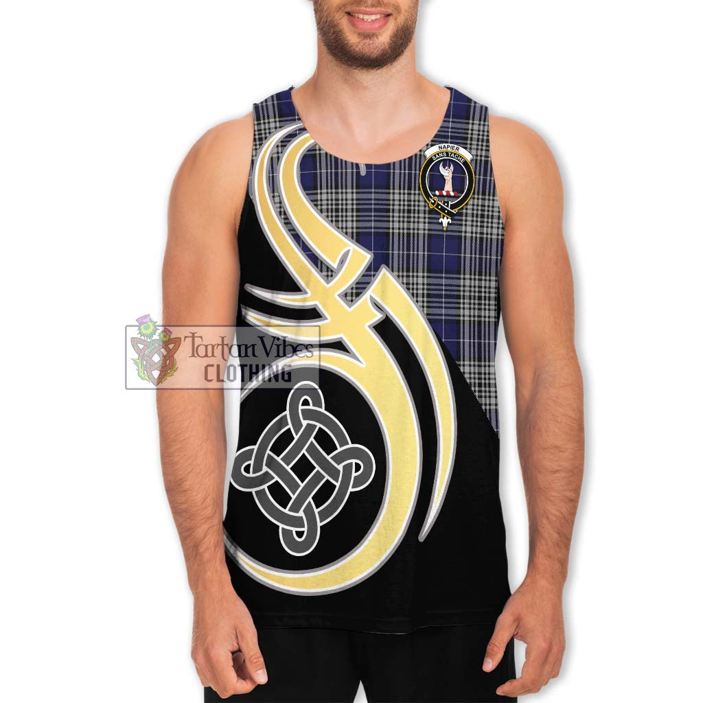 Napier Tartan Men's Tank Top with Family Crest and Celtic Symbol Style Men - Tartan Vibes Clothing