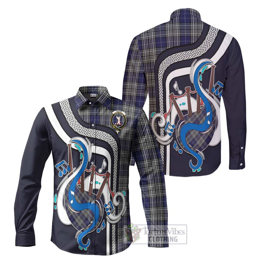 Napier Tartan Long Sleeve Button Shirt with Epic Bagpipe Style Men's Shirt S - Tartanvibesclothing Shop