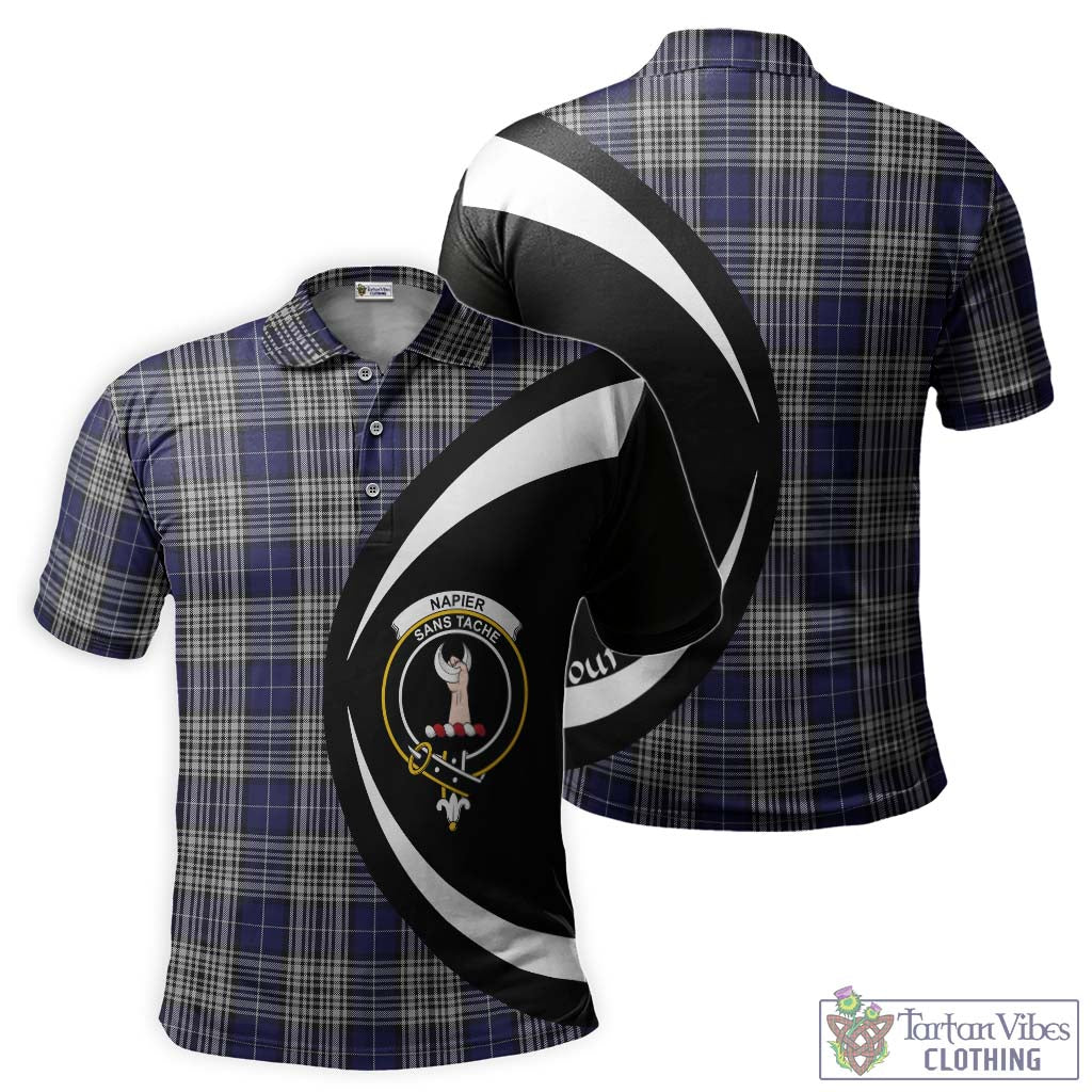 Napier Tartan Men's Polo Shirt with Family Crest Circle Style Kid - Tartan Vibes Clothing