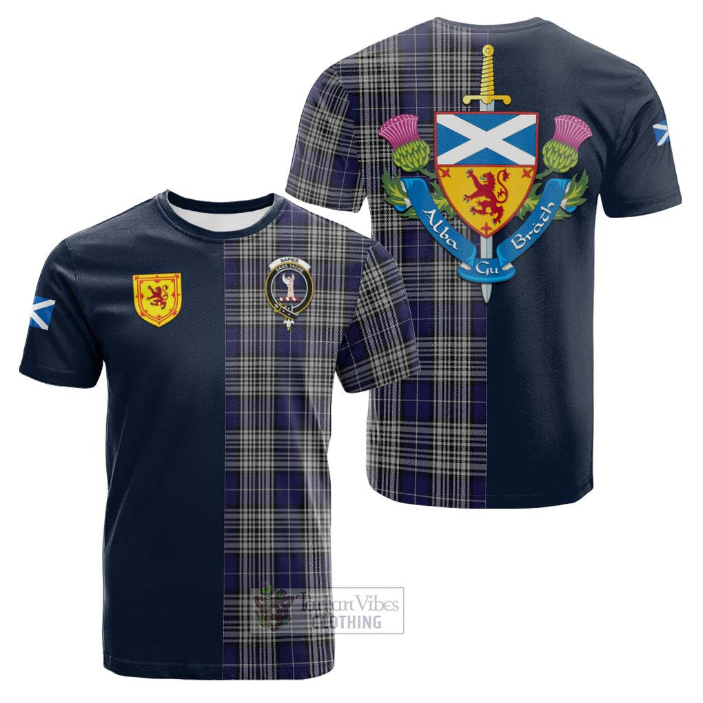 Tartan Vibes Clothing Napier Tartan Cotton T-shirt with Scottish Lion Royal Arm Half Style