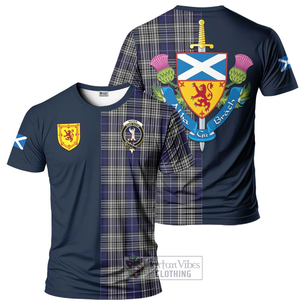 Napier Tartan T-Shirt Alba with Scottish Lion Royal Arm Half Style Kid's Shirt - Tartan Vibes Clothing