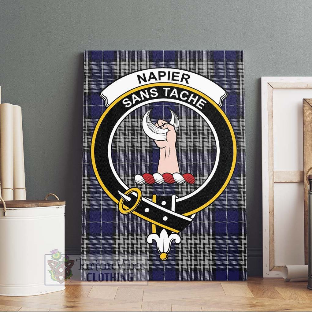 Napier Tartan Canvas Print Wall Art with Family Crest Without Frame - Tartan Vibes Clothing