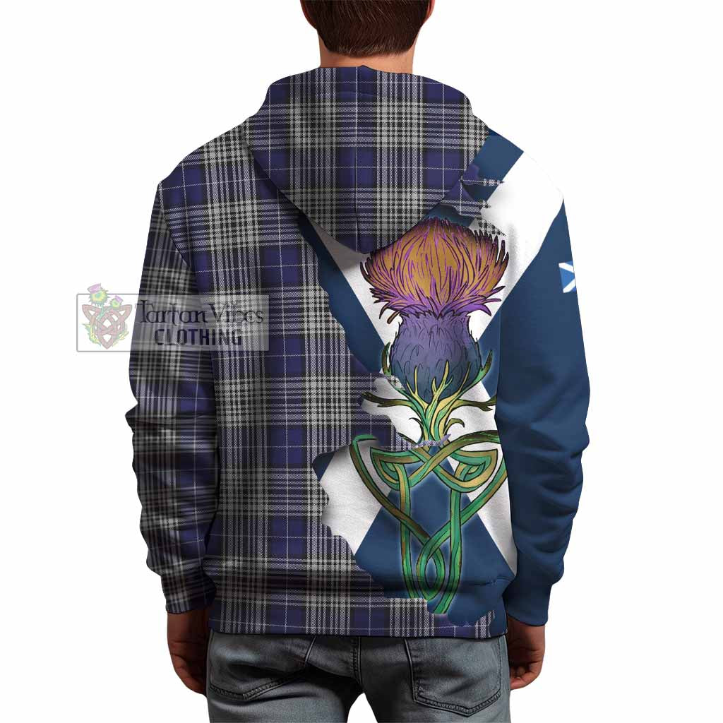 Tartan Vibes Clothing Napier Tartan Family Crest Hoodie Scottish Thistle Celtic Inspired