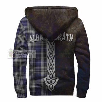 Napier Tartan Family Crest Sherpa Hoodie Alba Gu Brath Be Brave Lion Ancient Style