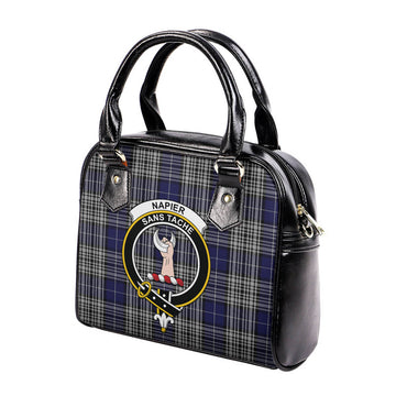 Napier Tartan Shoulder Handbags with Family Crest