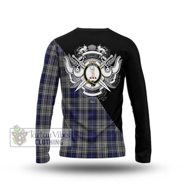 Napier Tartan Long Sleeve T-Shirt with Family Crest and Military Logo Style - Tartanvibesclothing Shop