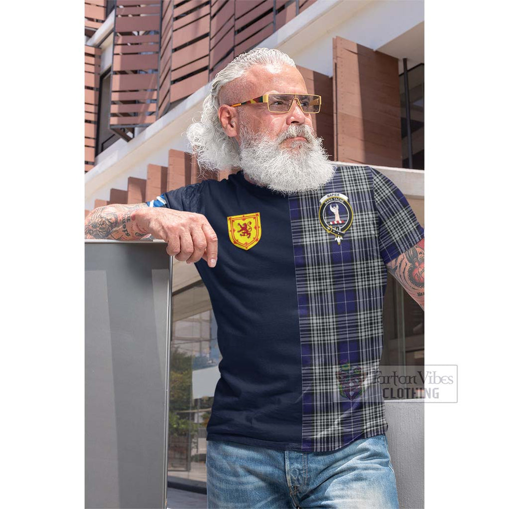 Tartan Vibes Clothing Napier Tartan Cotton T-shirt with Scottish Lion Royal Arm Half Style
