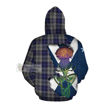 Napier Tartan Family Crest Cotton Hoodie Scottish Thistle Celtic Inspired
