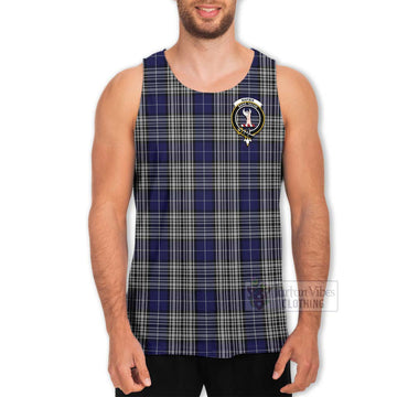 Napier Tartan Men's Tank Top with Family Crest Celtic Skull Style