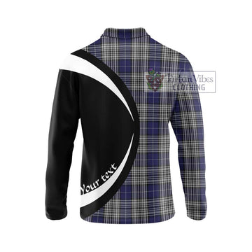 Napier Tartan Long Sleeve Polo Shirt with Family Crest Circle Style - Tartan Vibes Clothing