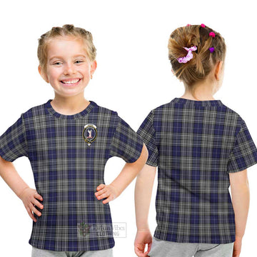 Napier Tartan Kid T-Shirt with Family Crest - Tartanvibesclothing Shop