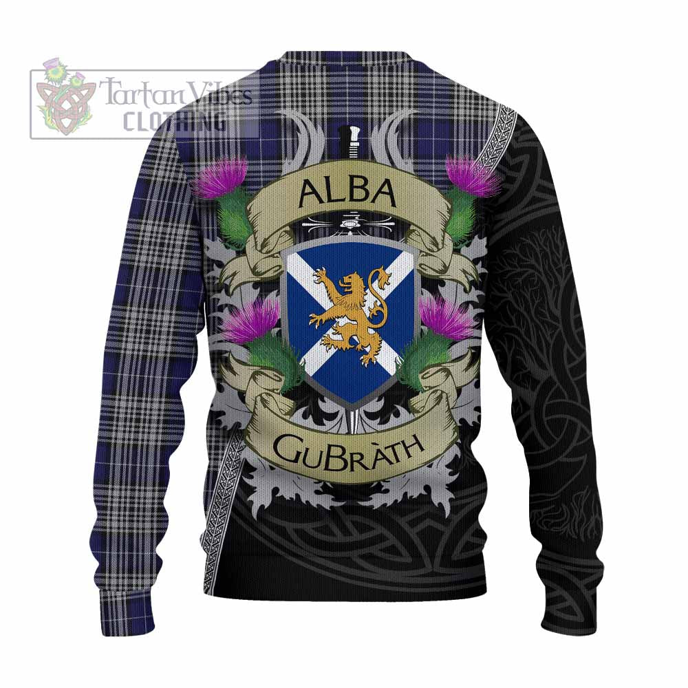 Tartan Vibes Clothing Napier Tartan Family Crest Knitted Sweater Lion Rampant Royal Thistle Shield Celtic Inspired