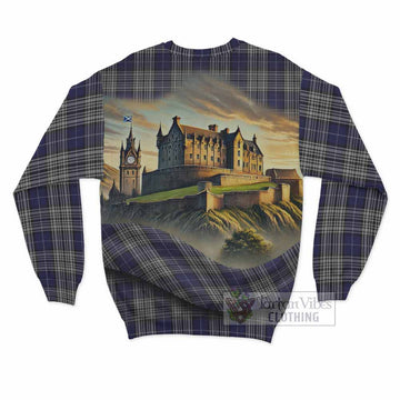 Tartan Vibes Clothing Napier Tartan Family Crest Sweatshirt with Scottish Ancient Castle Style