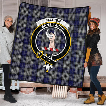 Napier Tartan Quilt with Family Crest