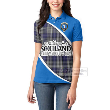 Tartan Vibes Clothing Napier Family Crest Tartan Women's Polo Shirt Celebrate Saint Andrew's Day in Style