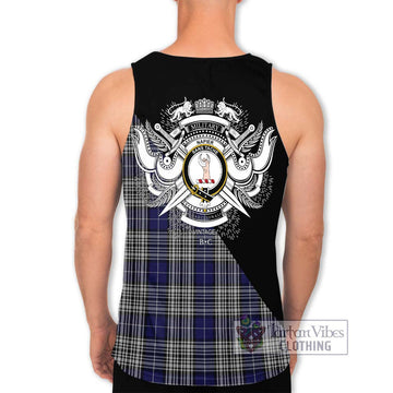 Napier Tartan Men's Tank Top with Family Crest and Military Logo Style