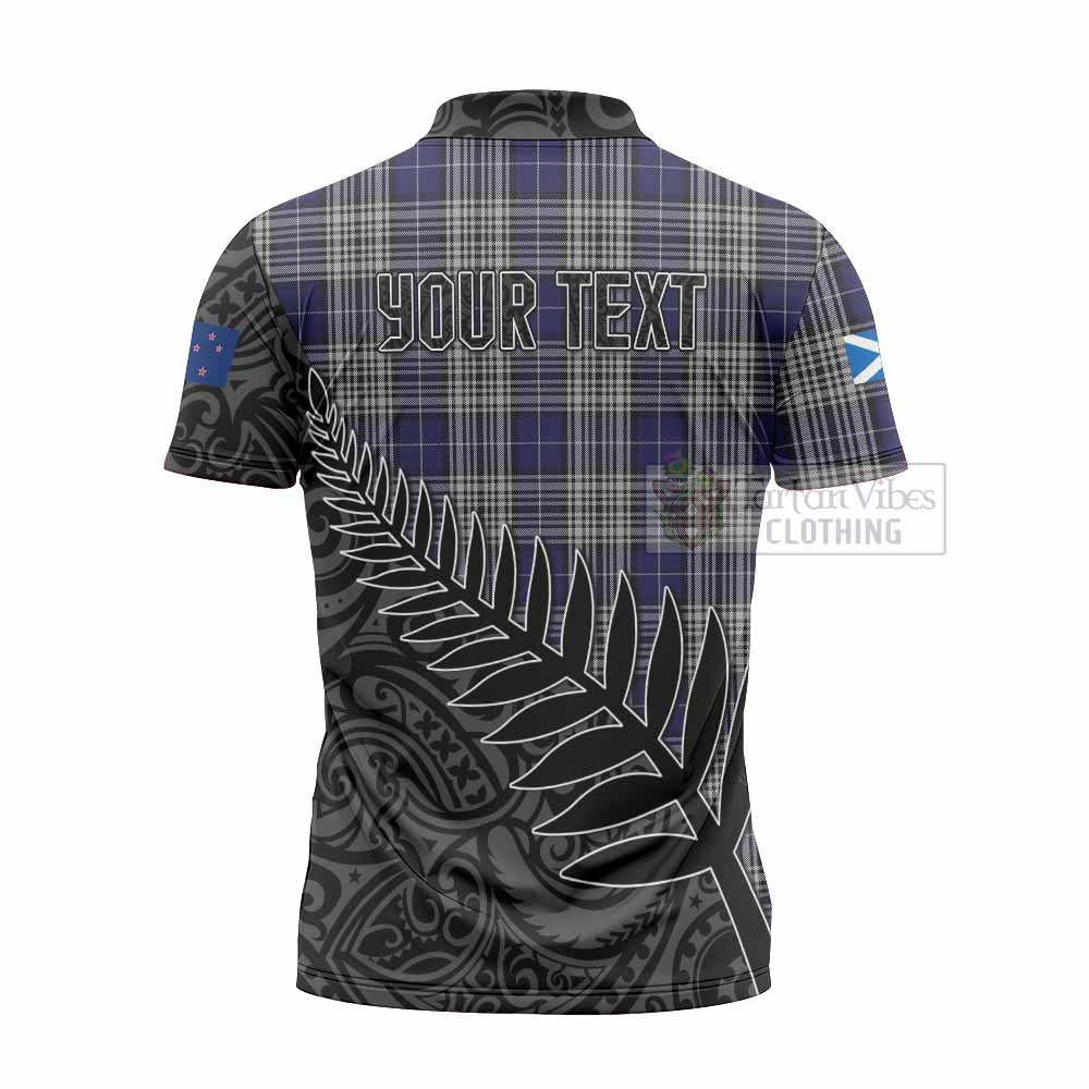 Tartan Vibes Clothing Napier Crest Tartan Zipper Polo Shirt with New Zealand Silver Fern Half Style