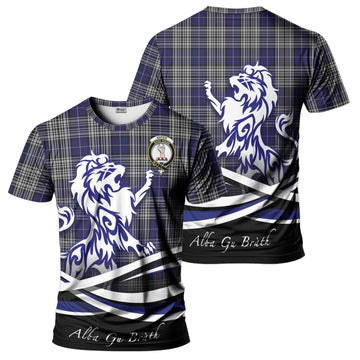 Napier Tartan T-Shirt with Alba Gu Brath Regal Lion Emblem