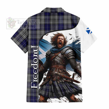 Tartan Vibes Clothing Napier Crest Tartan Short Sleeve Button Shirt Inspired by the Freedom of Scottish Warrior