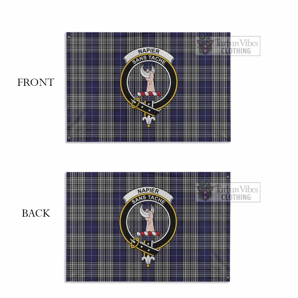 Tartan Vibes Clothing Napier Tartan House Flag with Family Crest