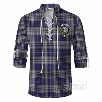 Tartan Vibes Clothing Napier Tartan Ghillie Kilt Shirt with Family Crest DNA In Me Style