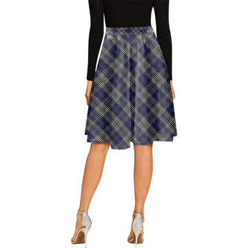 Napier Tartan Melete Pleated Midi Skirt Cross Style