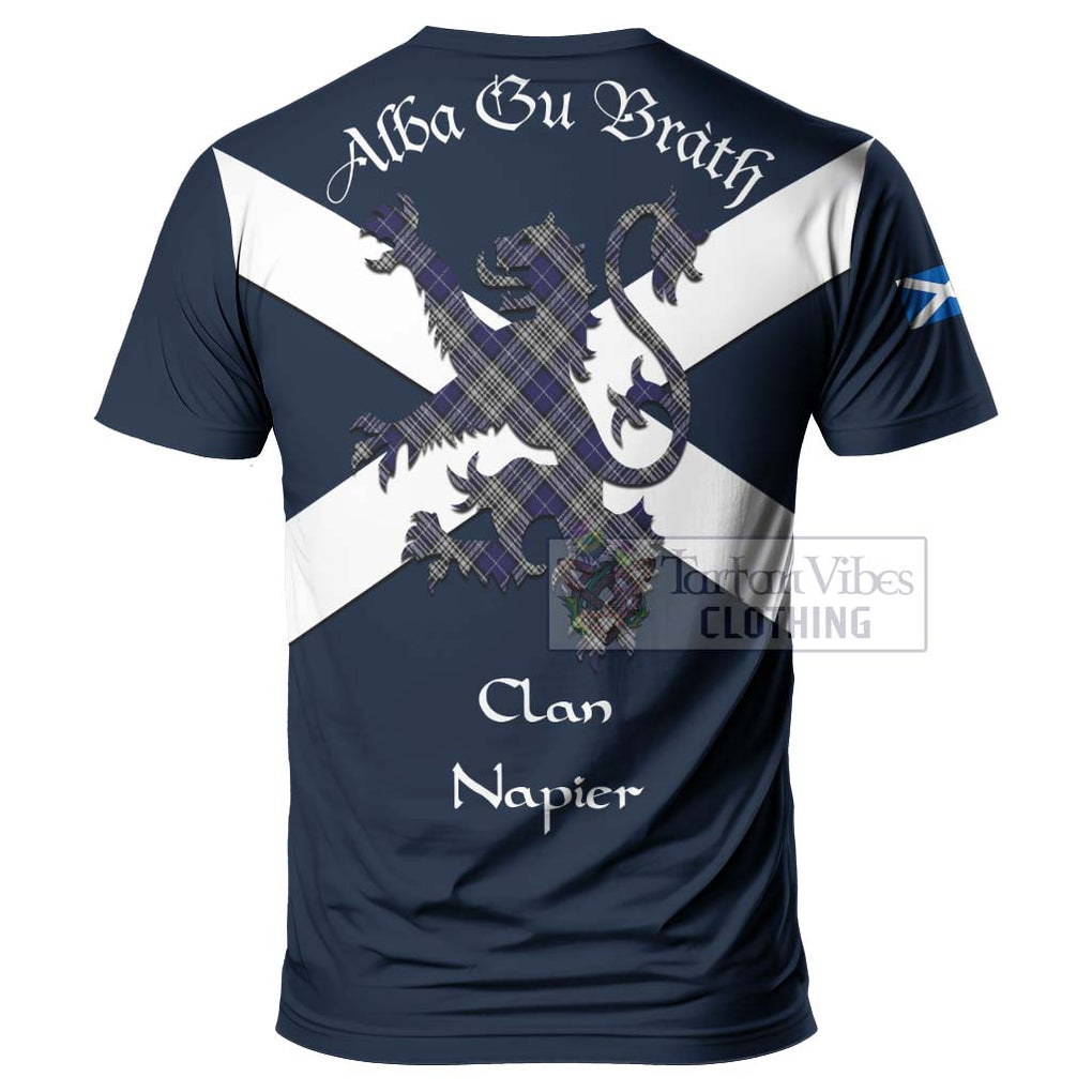 Tartan Vibes Clothing Napier Tartan Lion Rampant T-Shirt – Proudly Display Your Heritage with Alba Gu Brath and Clan Name