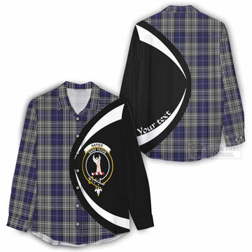 Tartan Vibes Clothing Napier Tartan Women's Casual Shirt with Family Crest Circle Style