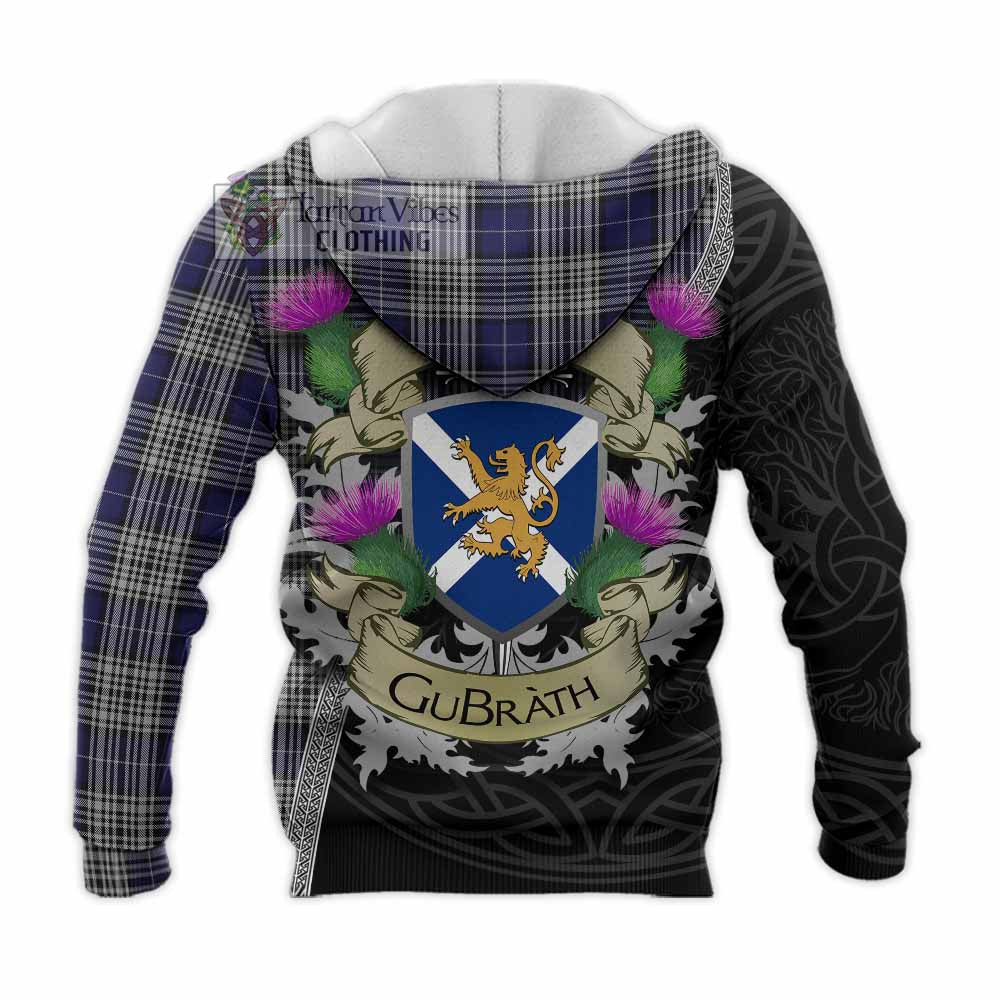 Tartan Vibes Clothing Napier Tartan Family Crest Knitted Hoodie Lion Rampant Royal Thistle Shield Celtic Inspired