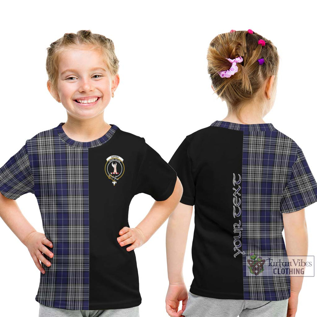 Napier Tartan Kid T-Shirt with Family Crest and Half Of Me Style - Tartanvibesclothing Shop