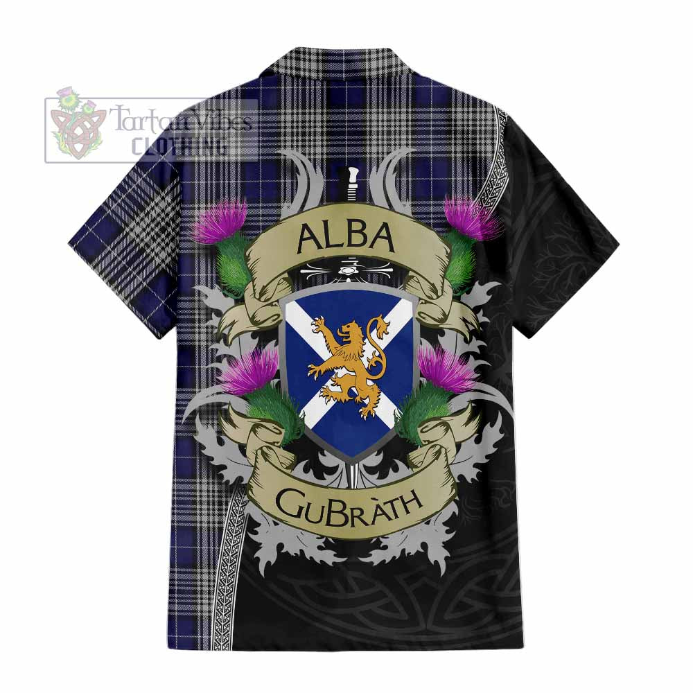 Tartan Vibes Clothing Napier Tartan Family Crest Short Sleeve Button Shirt Lion Rampant Royal Thistle Shield Celtic Inspired