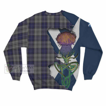 Tartan Vibes Clothing Napier Tartan Family Crest Sweatshirt Scottish Thistle Celtic Inspired