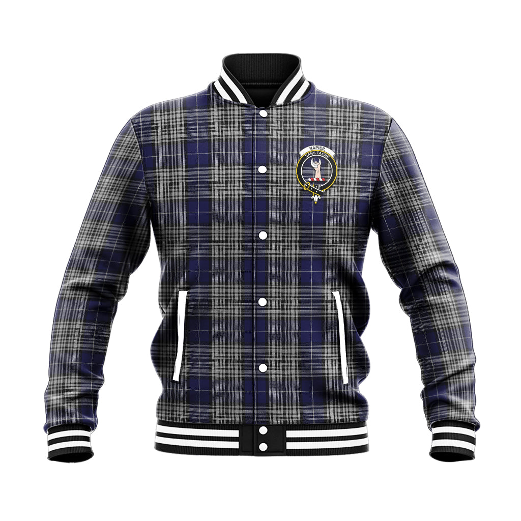 Napier Tartan Baseball Jacket with Family Crest - Tartan Vibes Clothing