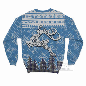 Napier Clan Christmas Sweatshirt Celtic Reindeer Style