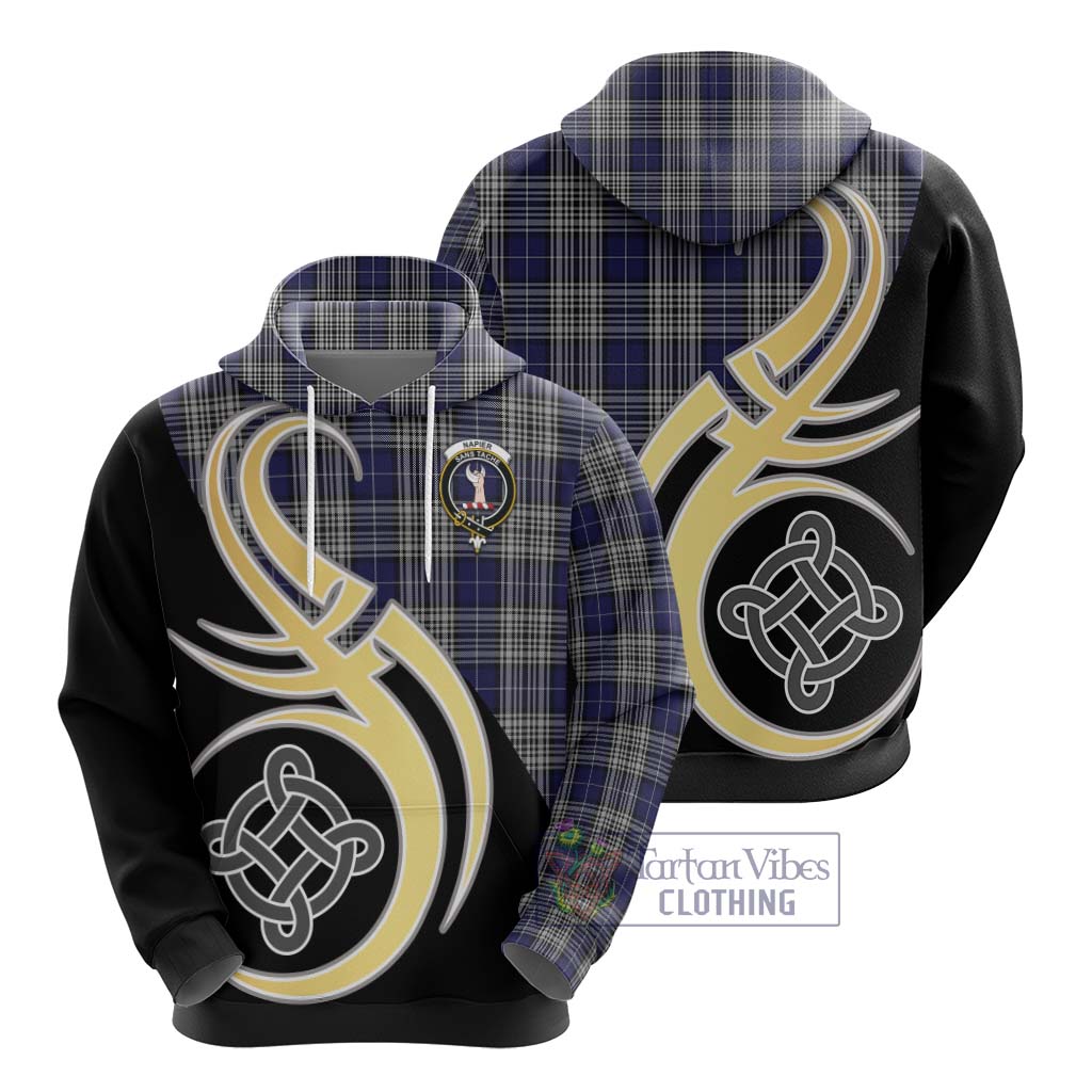 Napier Tartan Hoodie with Family Crest and Celtic Symbol Style - Tartan Vibes Clothing